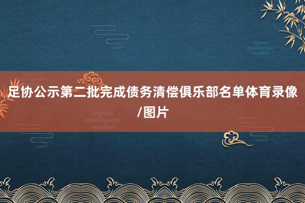 足协公示第二批完成债务清偿俱乐部名单体育录像/图片