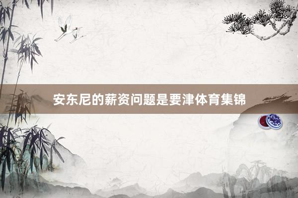 安东尼的薪资问题是要津体育集锦