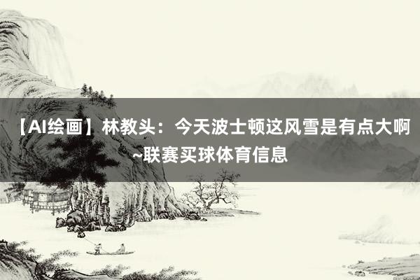 【AI绘画】林教头：今天波士顿这风雪是有点大啊~联赛买球体育信息
