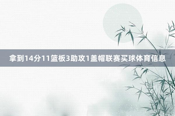 拿到14分11篮板3助攻1盖帽联赛买球体育信息