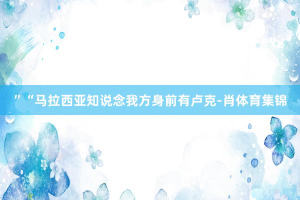 ”“马拉西亚知说念我方身前有卢克-肖体育集锦