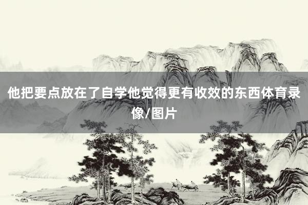 他把要点放在了自学他觉得更有收效的东西体育录像/图片