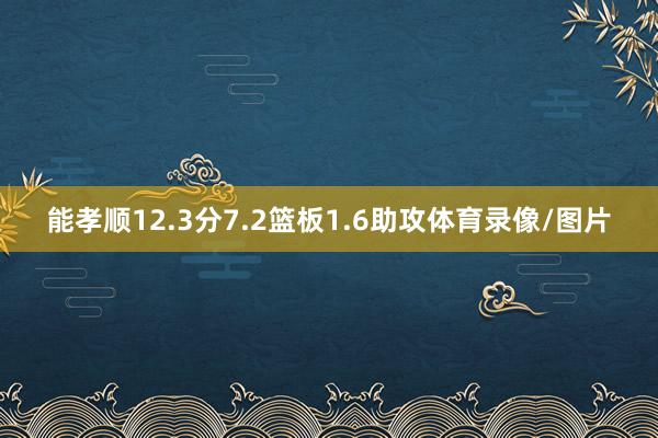 能孝顺12.3分7.2篮板1.6助攻体育录像/图片