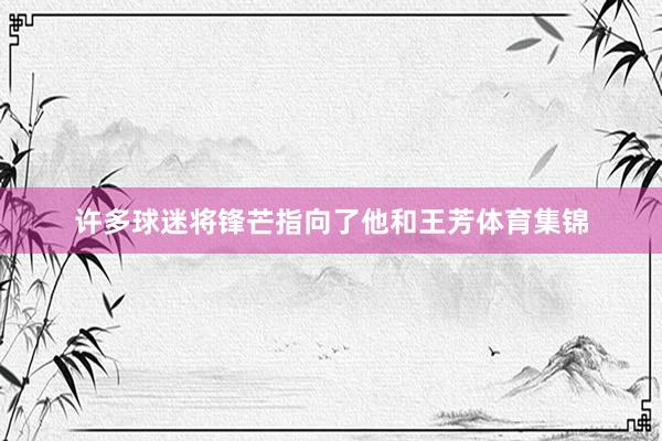许多球迷将锋芒指向了他和王芳体育集锦