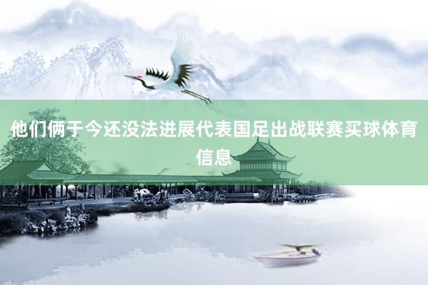 他们俩于今还没法进展代表国足出战联赛买球体育信息