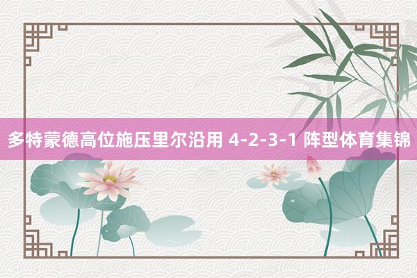 多特蒙德高位施压里尔沿用 4-2-3-1 阵型体育集锦