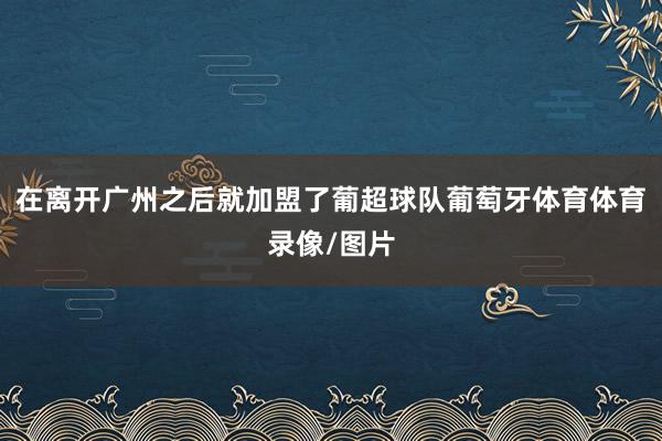 在离开广州之后就加盟了葡超球队葡萄牙体育体育录像/图片