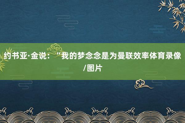 约书亚·金说：“我的梦念念是为曼联效率体育录像/图片