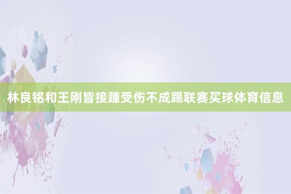 林良铭和王刚皆接踵受伤不成踢联赛买球体育信息