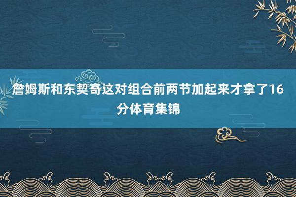 詹姆斯和东契奇这对组合前两节加起来才拿了16分体育集锦
