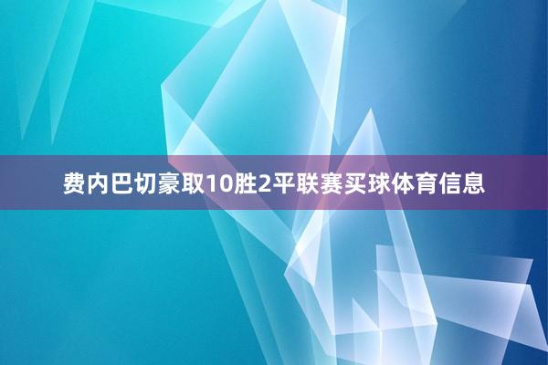 费内巴切豪取10胜2平联赛买球体育信息