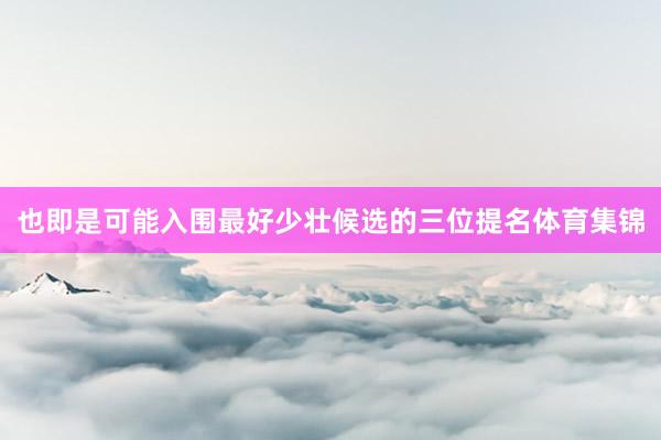 也即是可能入围最好少壮候选的三位提名体育集锦