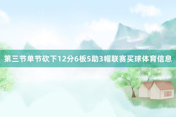 第三节单节砍下12分6板5助3帽联赛买球体育信息