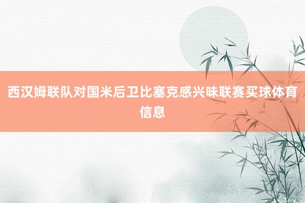 西汉姆联队对国米后卫比塞克感兴味联赛买球体育信息