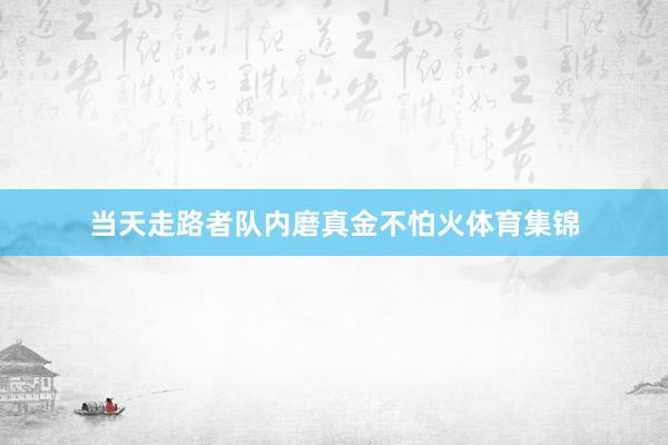 当天走路者队内磨真金不怕火体育集锦