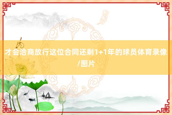 才会洽商放行这位合同还剩1+1年的球员体育录像/图片