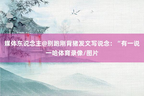 媒体东说念主@别跑刚背猪发文写说念：“有一说一哈体育录像/图片