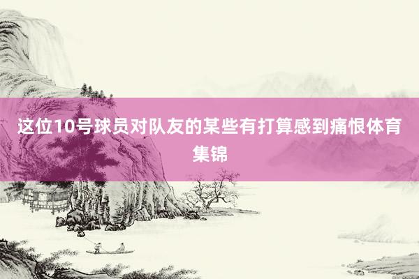 这位10号球员对队友的某些有打算感到痛恨体育集锦