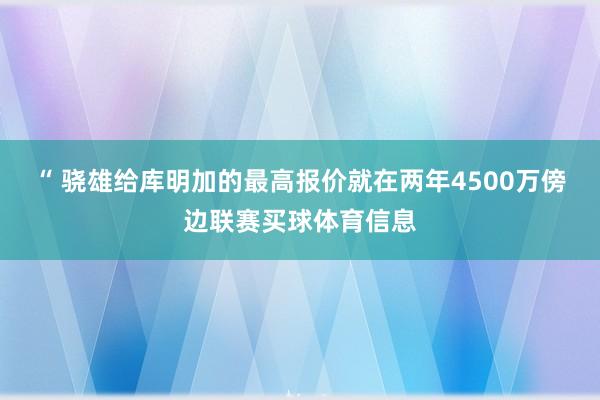 “ 骁雄给库明加的最高报价就在两年4500万傍边联赛买球体育信息