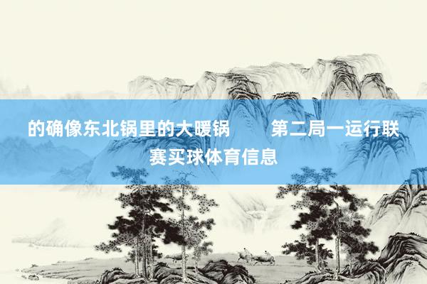 的确像东北锅里的大暖锅        第二局一运行联赛买球体育信息